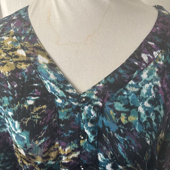 Fashion Bug Plus Size 3X Peplum Top Rhinestones Whimsigoth Fairycore Grunge Goth - Picture 4 of 14